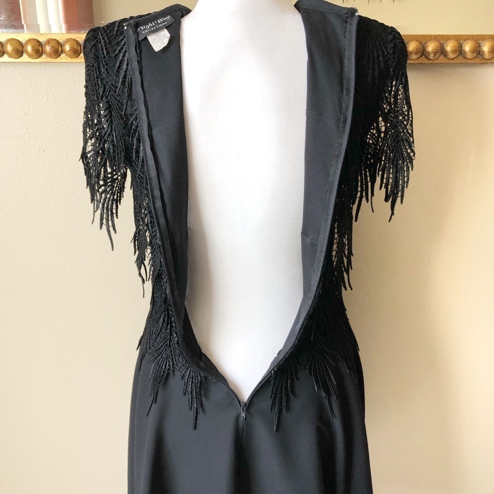 Vintage Tiered Embroidered Feather Leaf
A-line Fit&Flare Whimsical Goth Dress - Picture 8 of 13